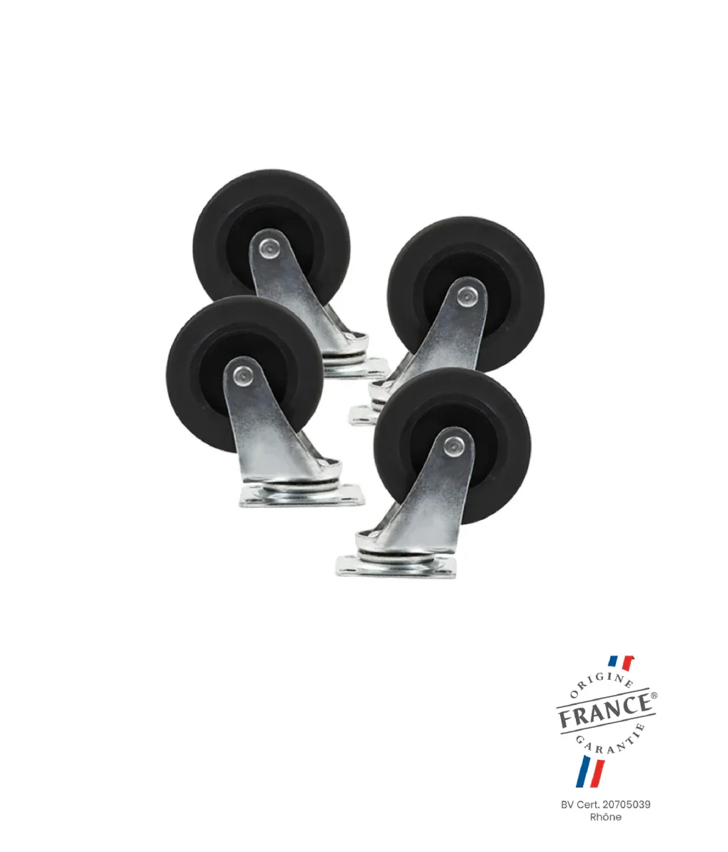 Jeu de 4 roulettes — brasero Festin 105 — Hexagone